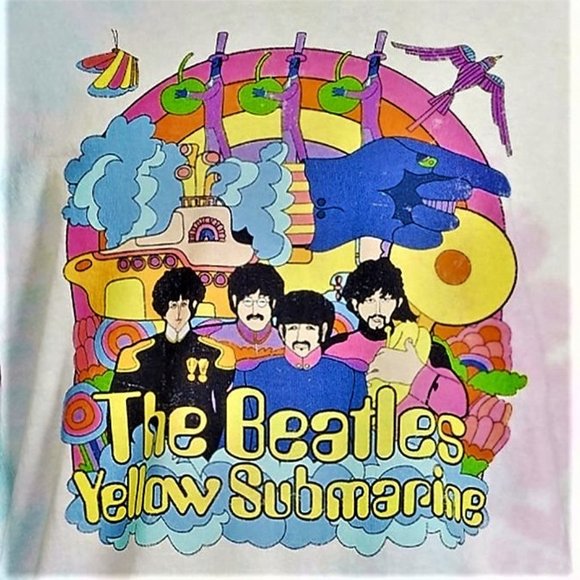 The Beatles Yellow Submarine Logo pop rock Official T-Shirt XL NWT - Picture 2 of 3
